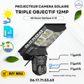 بروجيكتور كاميرا بثلاث عدسات 12 ميجابكسل يعمل بالطاقة الشمسية 4G Zoom Optique X10