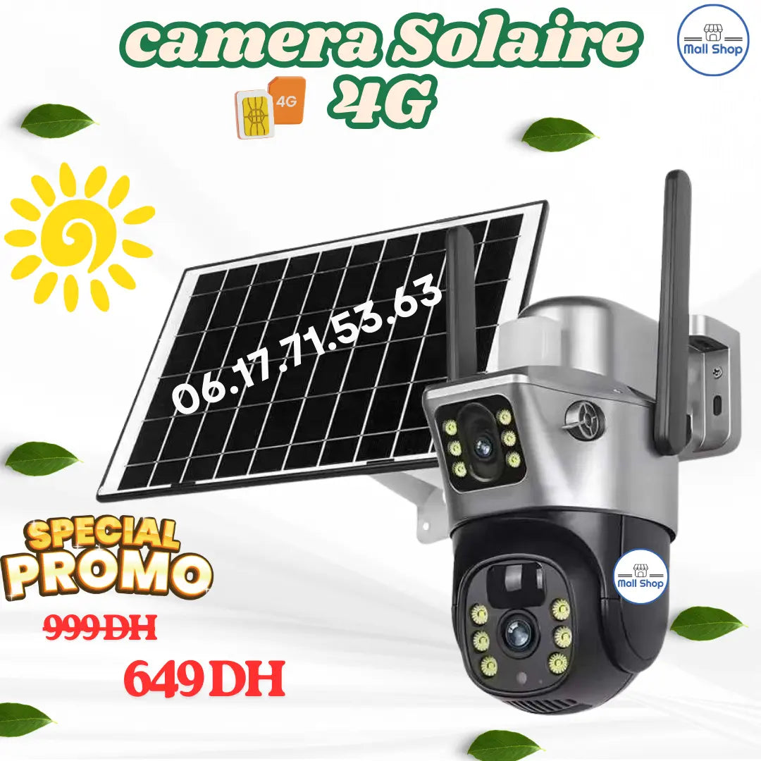 10 Méga pixel 4G كاميرا مراقبة  بالطاقة الشمسية عدستين مزدوجة ثابتة ومتحرك